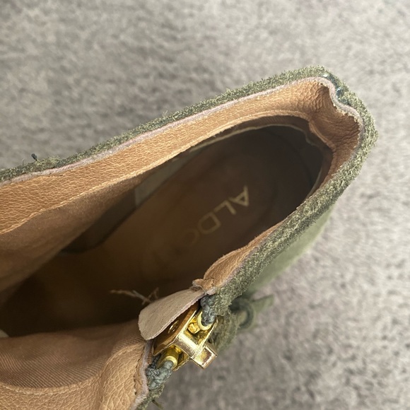 Olive Green Zip Up Booties - Picture 5 of 5